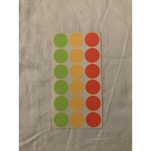 Unbranded Color Coding Labels | Multicolor | 1 Sheet Only (18 Labels)